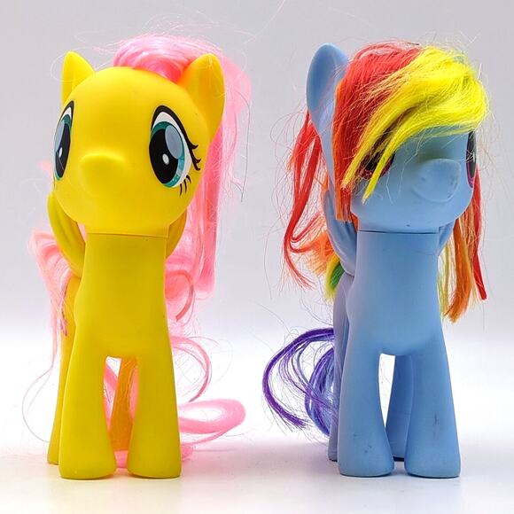 MLP My Little Pony G4 Fluttershy Rainbow Dash 2016 Hasbro 6” Blue Yellow Ponies - Picture 3 of 7